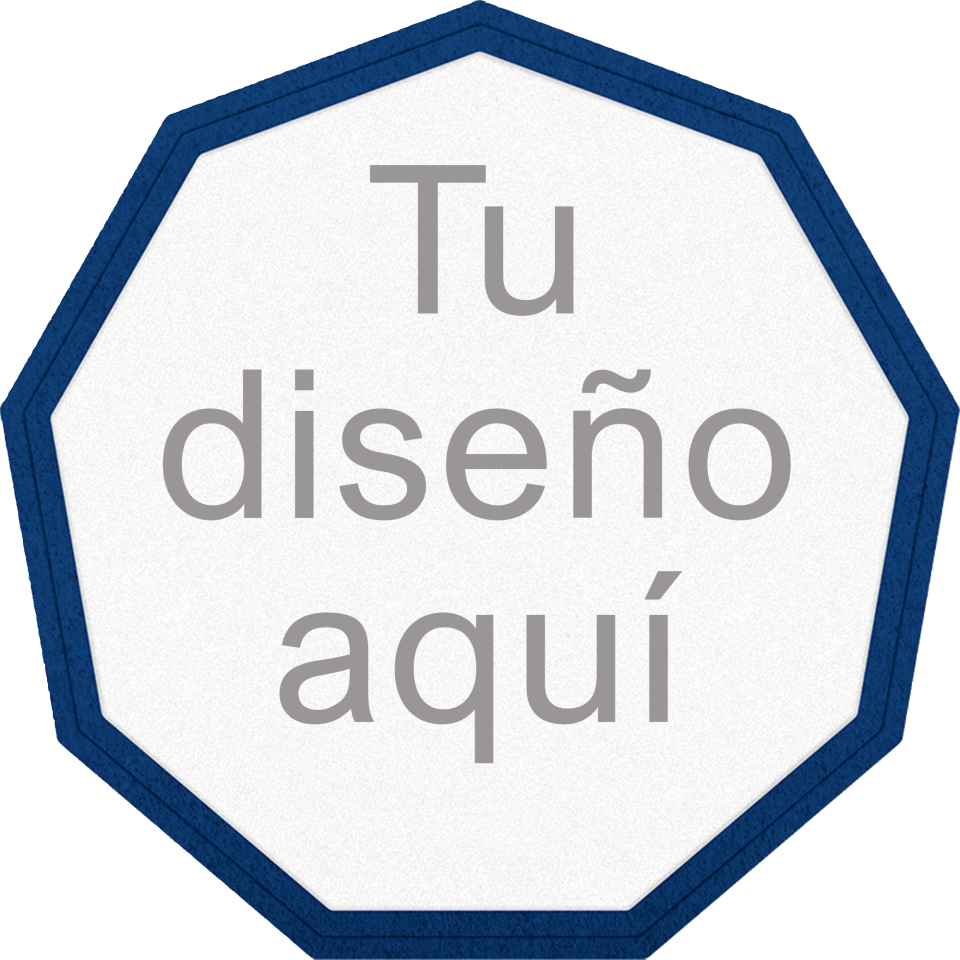 Parche VELUR Personalizable con Flock con forma de Nonágono