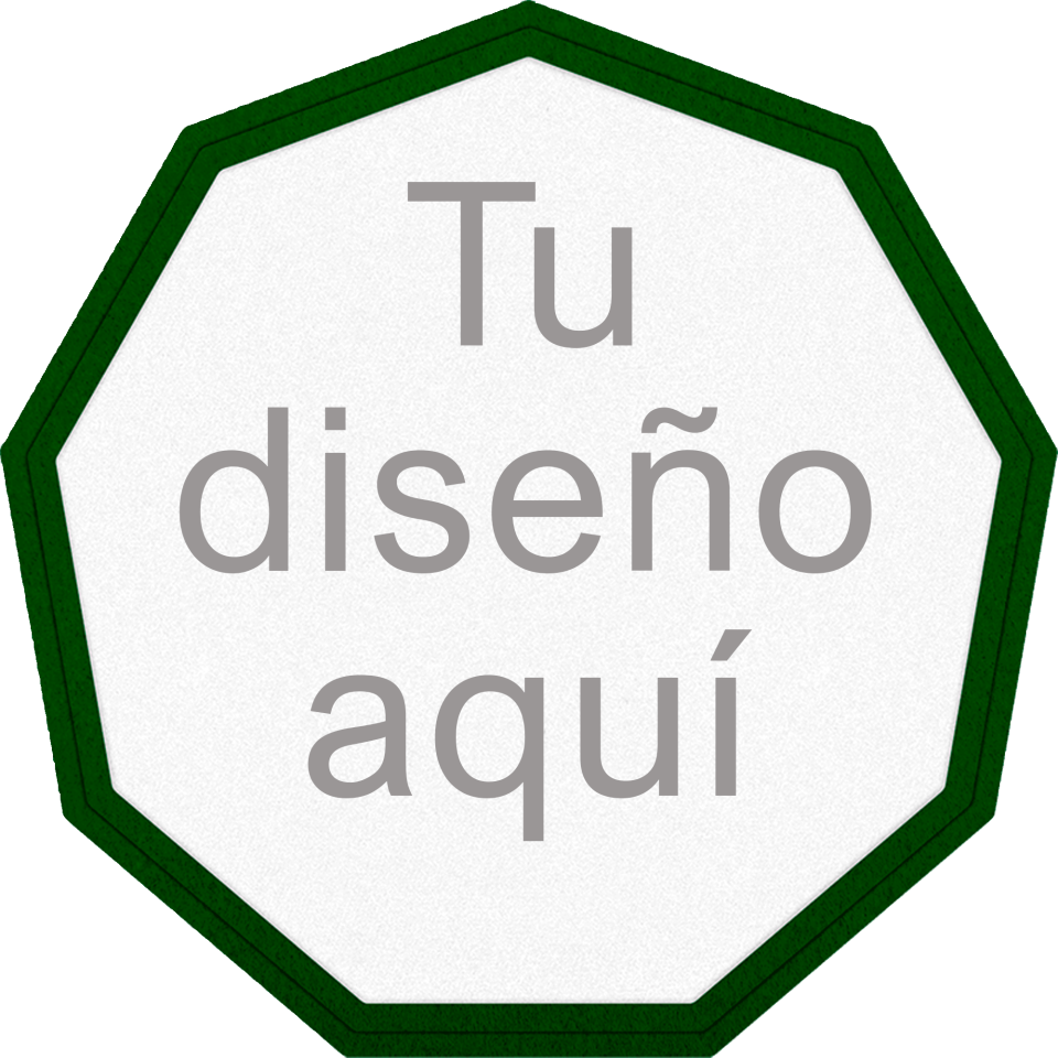 Parche VELUR Personalizable con Flock con forma de Nonágono