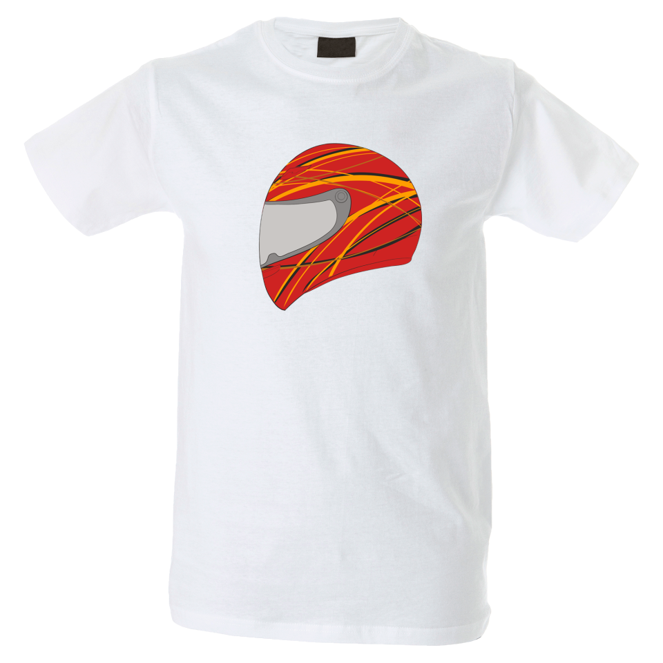 Camiseta hombre casco rojo