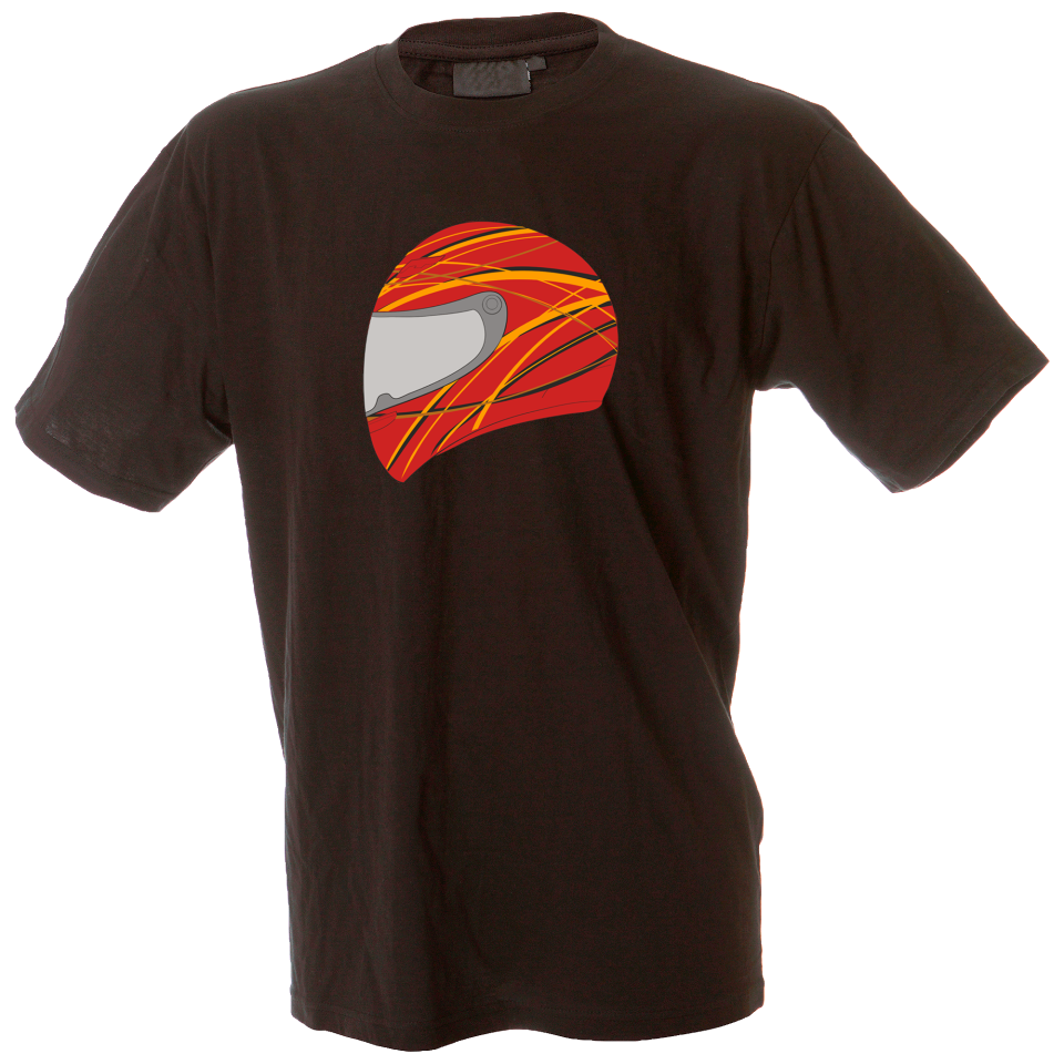 Camiseta hombre casco rojo
