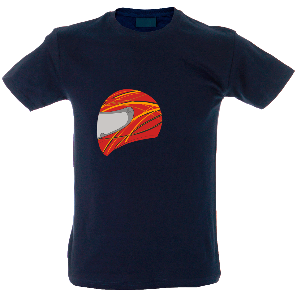 Camiseta hombre casco rojo