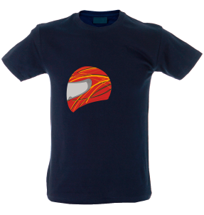 Camiseta hombre casco rojo
