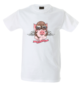 Camiseta hombre cerdito aviador