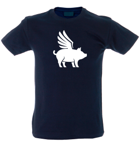 Camiseta hombre cerdo volador