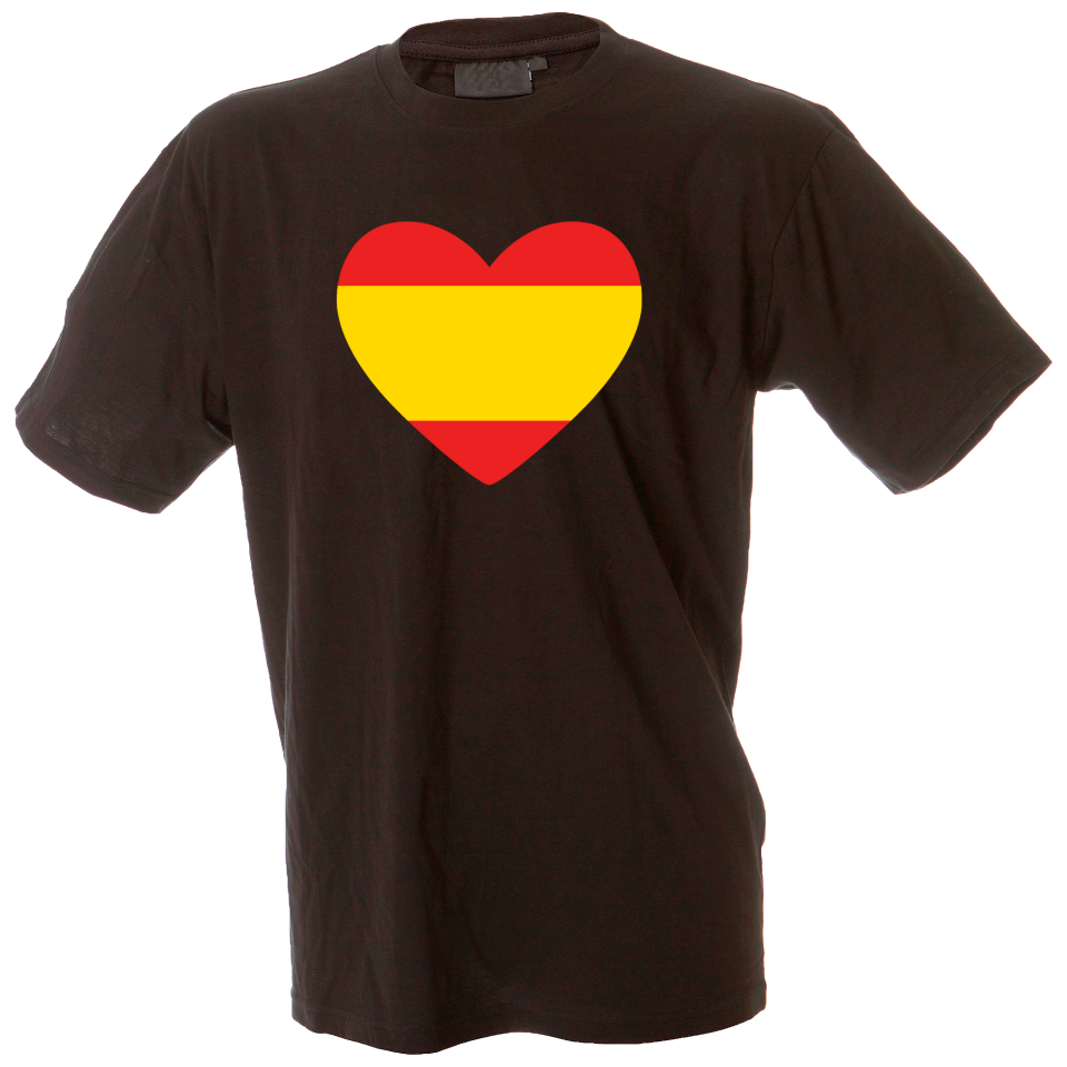 Camiseta hombre corazón bandera España