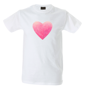 Camiseta hombre corazón rayado
