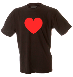 Camiseta hombre corazón rojo