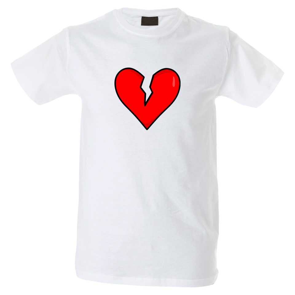 Camiseta hombre corazón roto