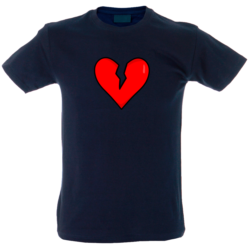 Camiseta hombre corazón roto