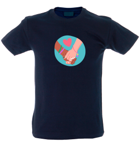 Camiseta hombre manos agarradas