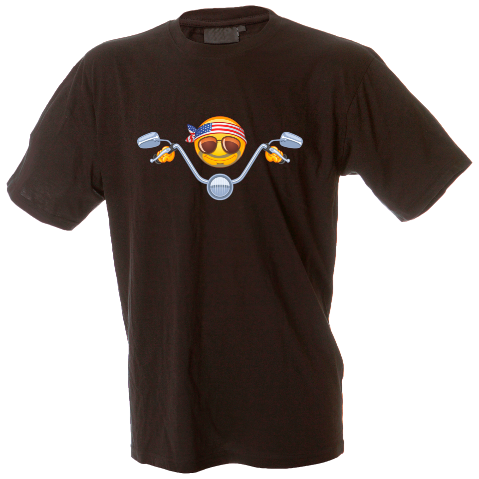 Camiseta hombre emoji motero