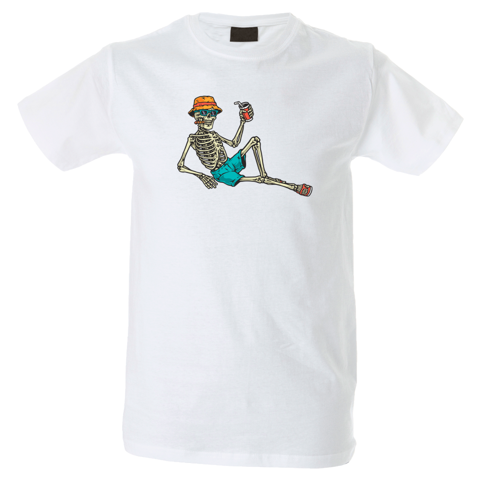 Camiseta hombre esqueleto playero