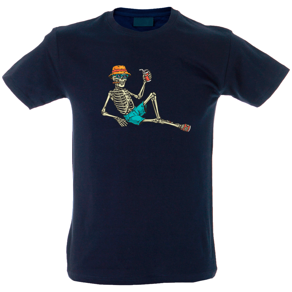 Camiseta hombre esqueleto playero
