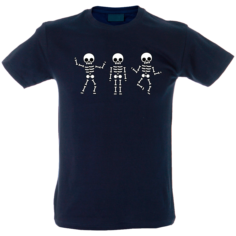 Camiseta hombre esqueletos bailando