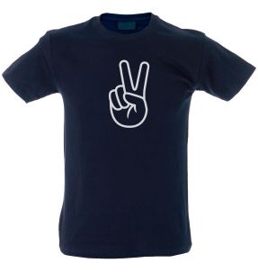 Camiseta hombre mano signo paz