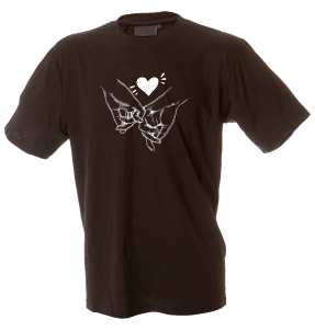 Camiseta hombre manos agarradas meñique