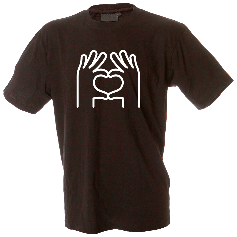 Camiseta hombre manos corazón
