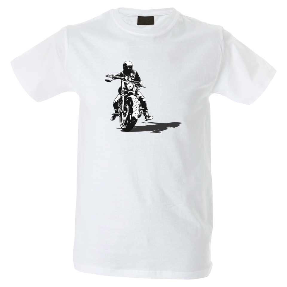 Camiseta hombre motero con casco