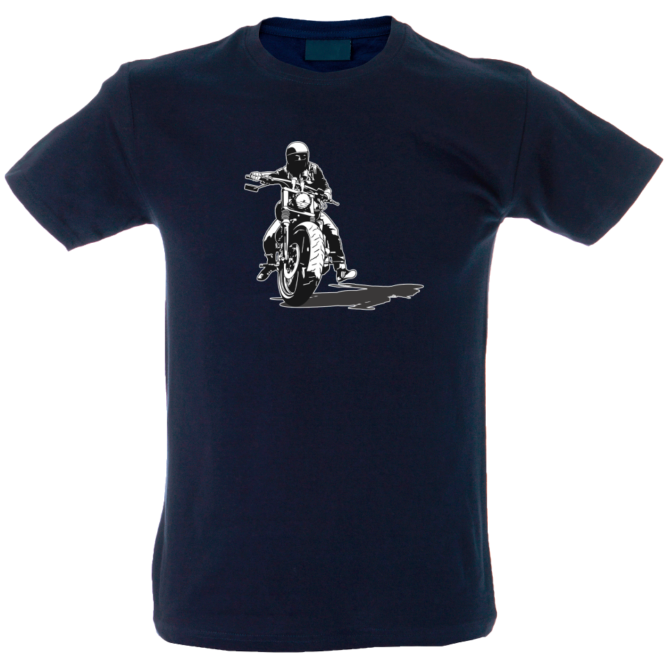 Camiseta hombre motero con casco