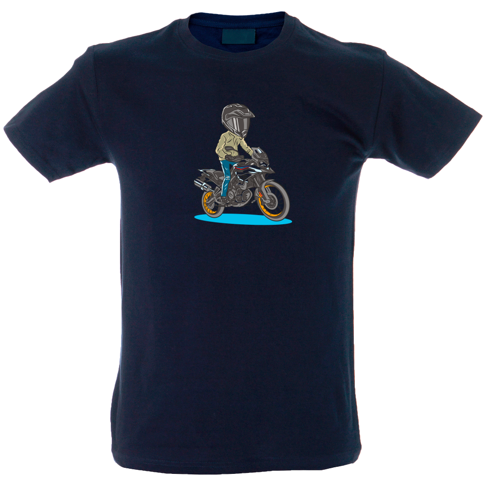 Camiseta hombre motero de pie