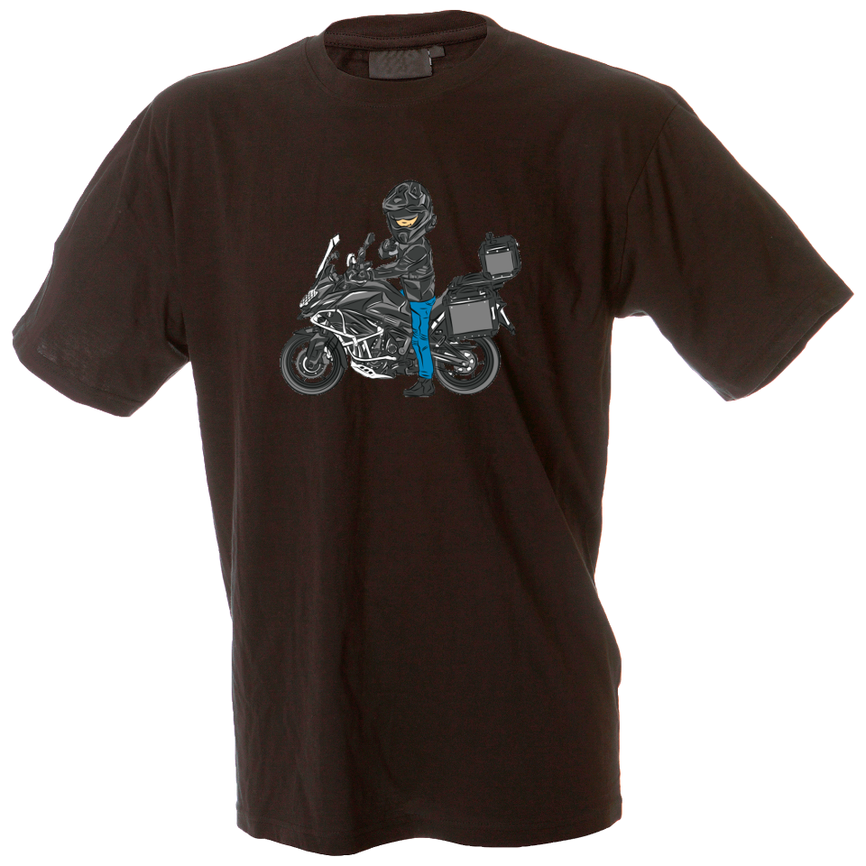 Camiseta hombre motero posando