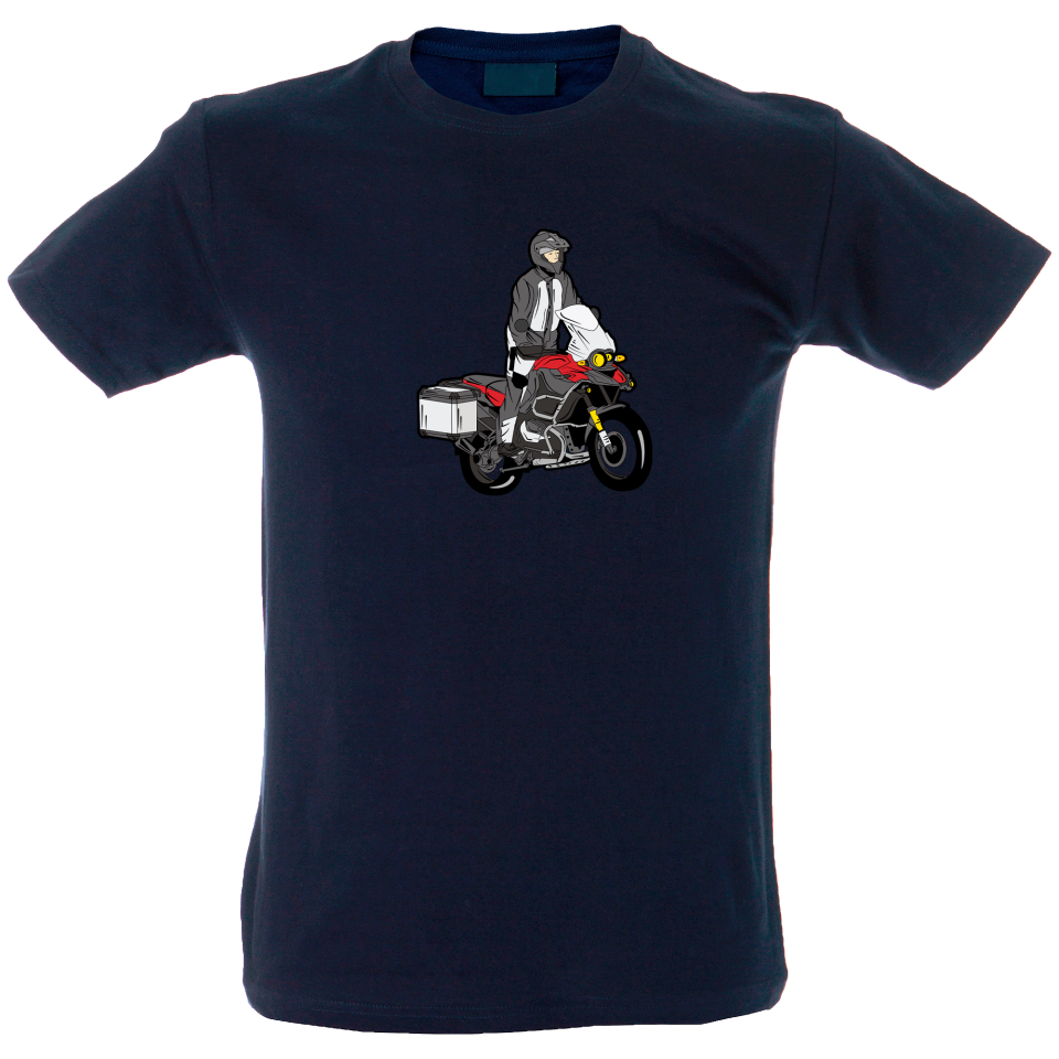 Camiseta hombre moto baúl