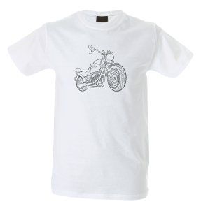 Camiseta hombre silueta de una moto