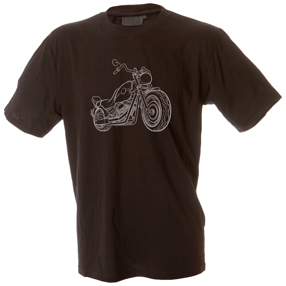 Camiseta hombre silueta de una moto