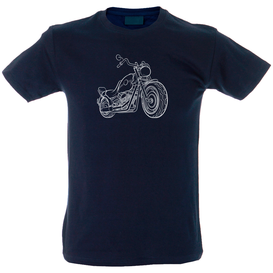 Camiseta hombre silueta de una moto