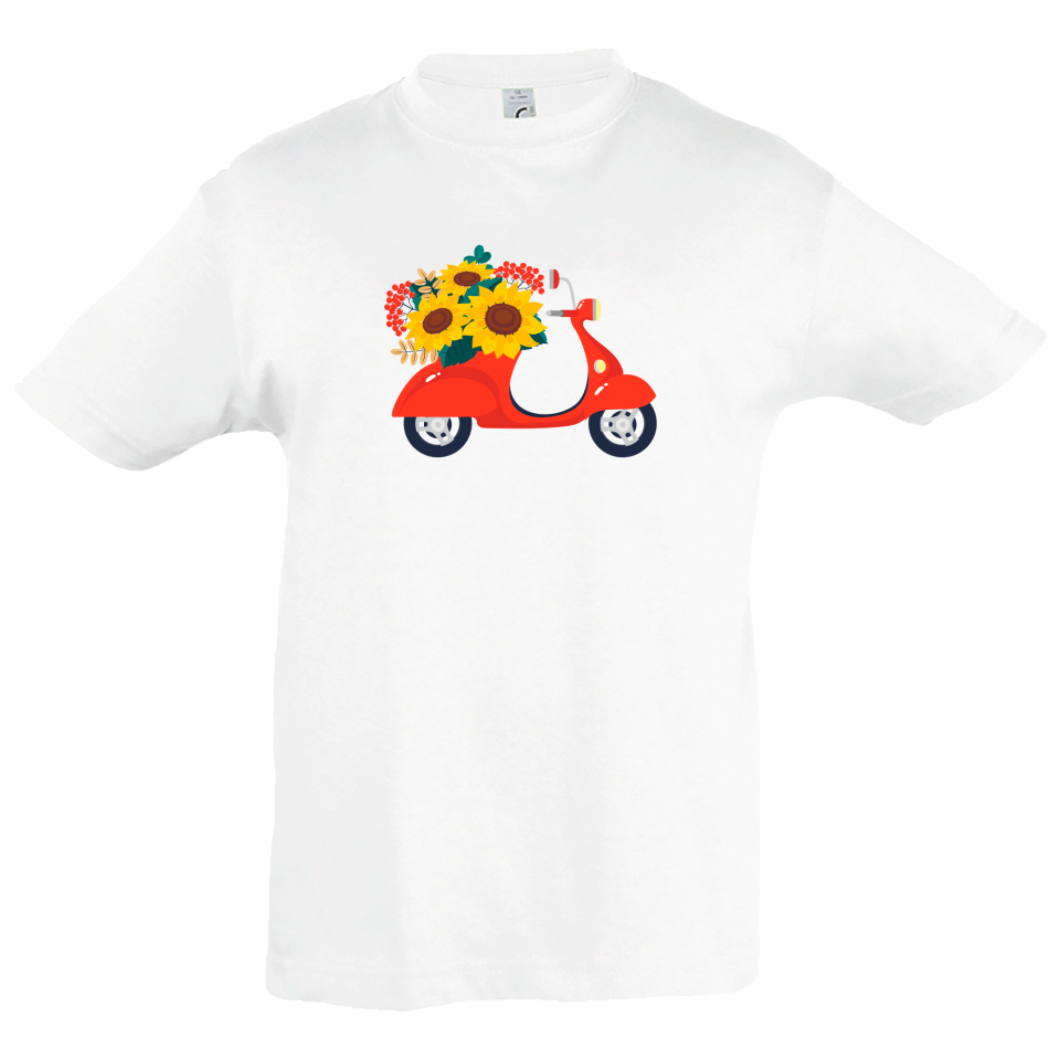 Camiseta infantil vespa flores