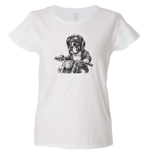 Camiseta mujer bulldog moto