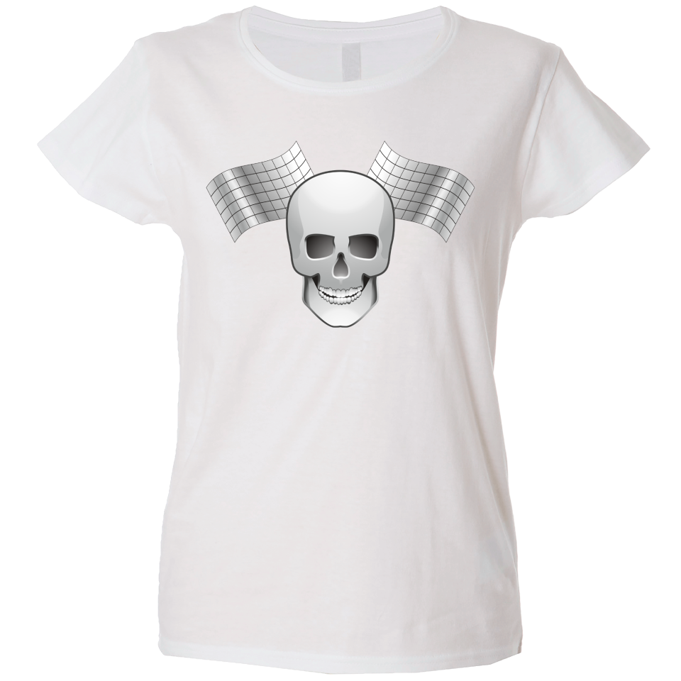 Camiseta mujer calavera banderas