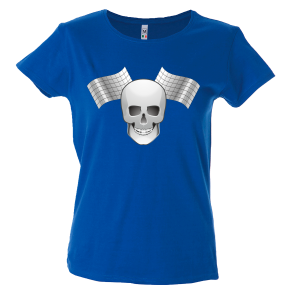 Camiseta mujer calavera banderas