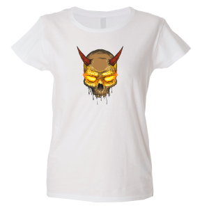 Camiseta mujer calavera demonio