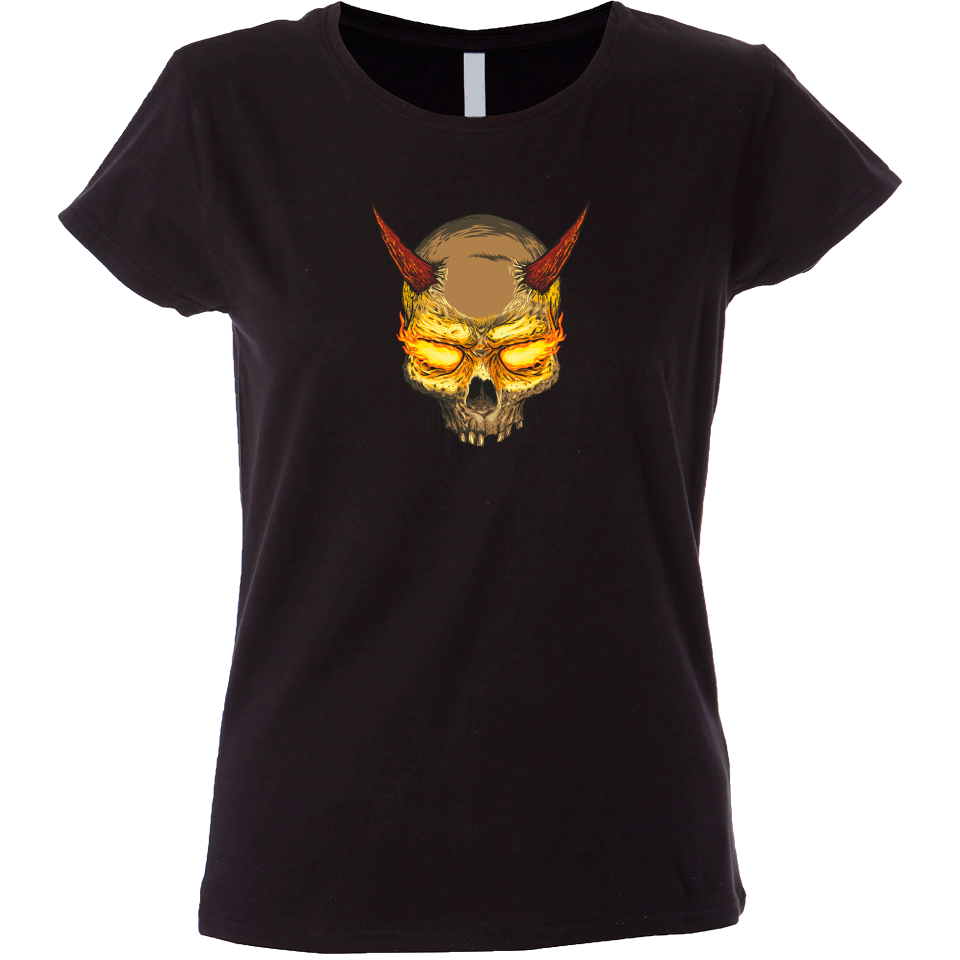 Camiseta mujer calavera demonio