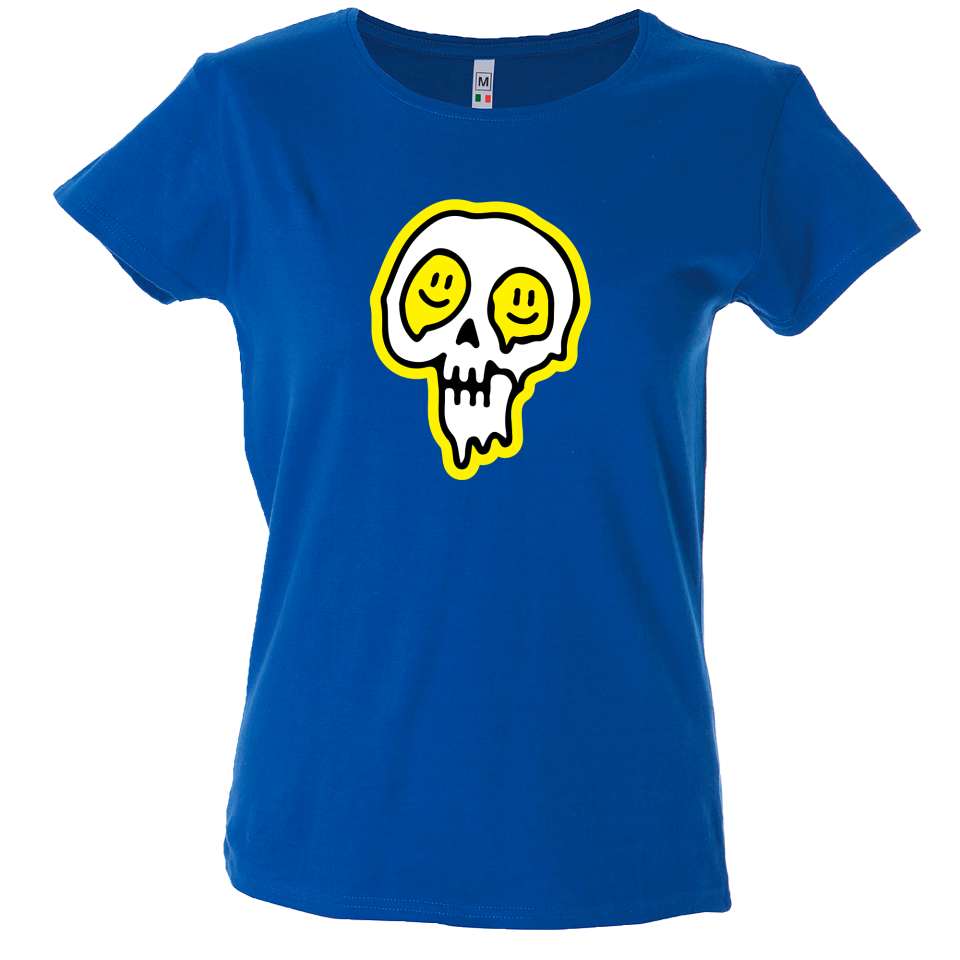 Camiseta mujer calavera derretida