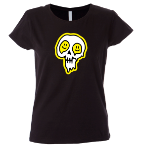 Camiseta mujer calavera derretida
