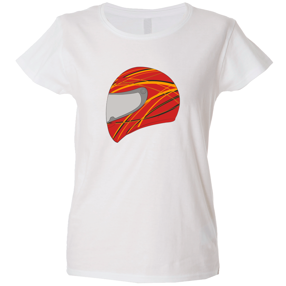Camiseta  mujer casco rojo