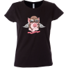 Camiseta  mujer cerdito aviador