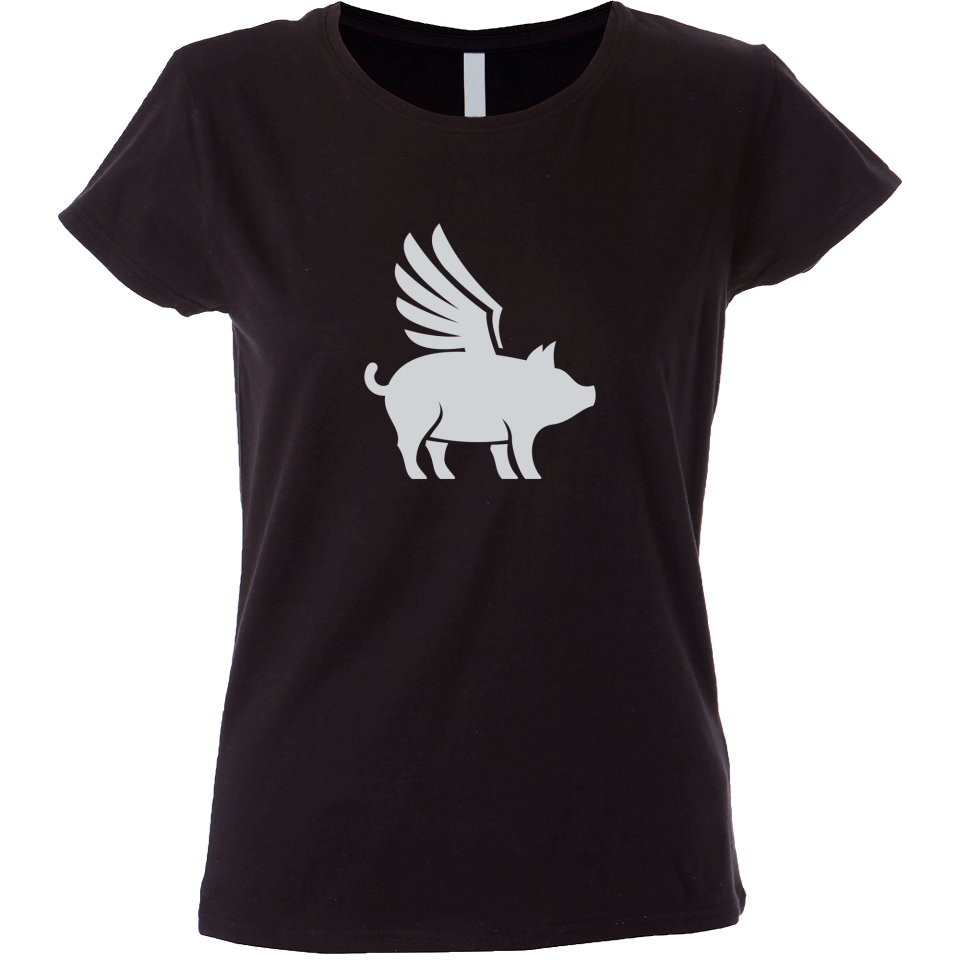 Camiseta  mujer cerdo volador