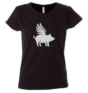 Camiseta mujer cerdo volador