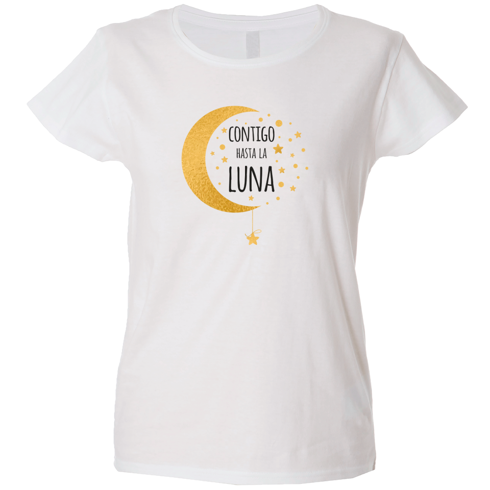 Camiseta mujer contigo hasta la luna