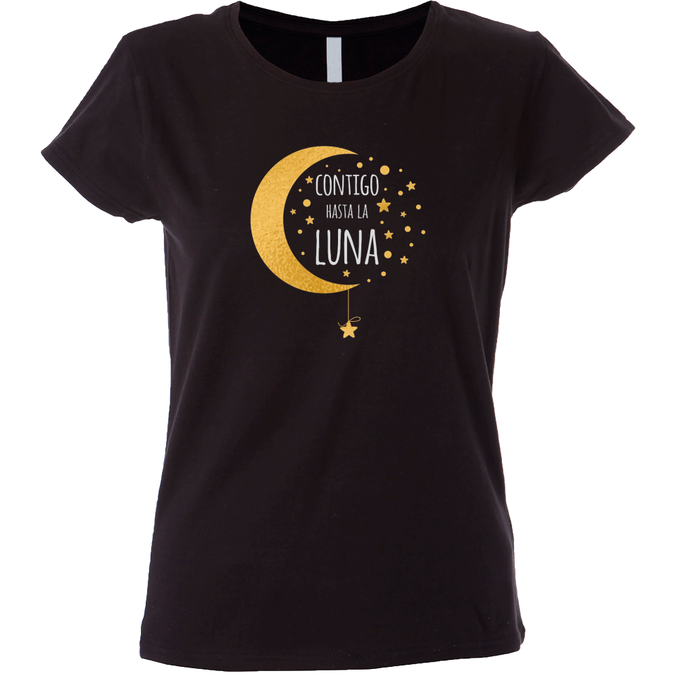 Camiseta mujer contigo hasta la luna