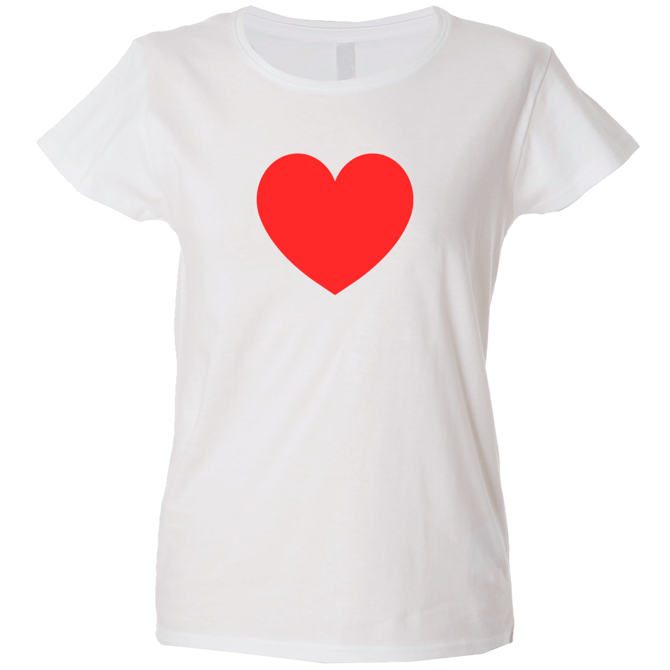 Camiseta mujer corazón rojo