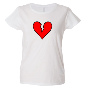 Camiseta mujer corazón roto