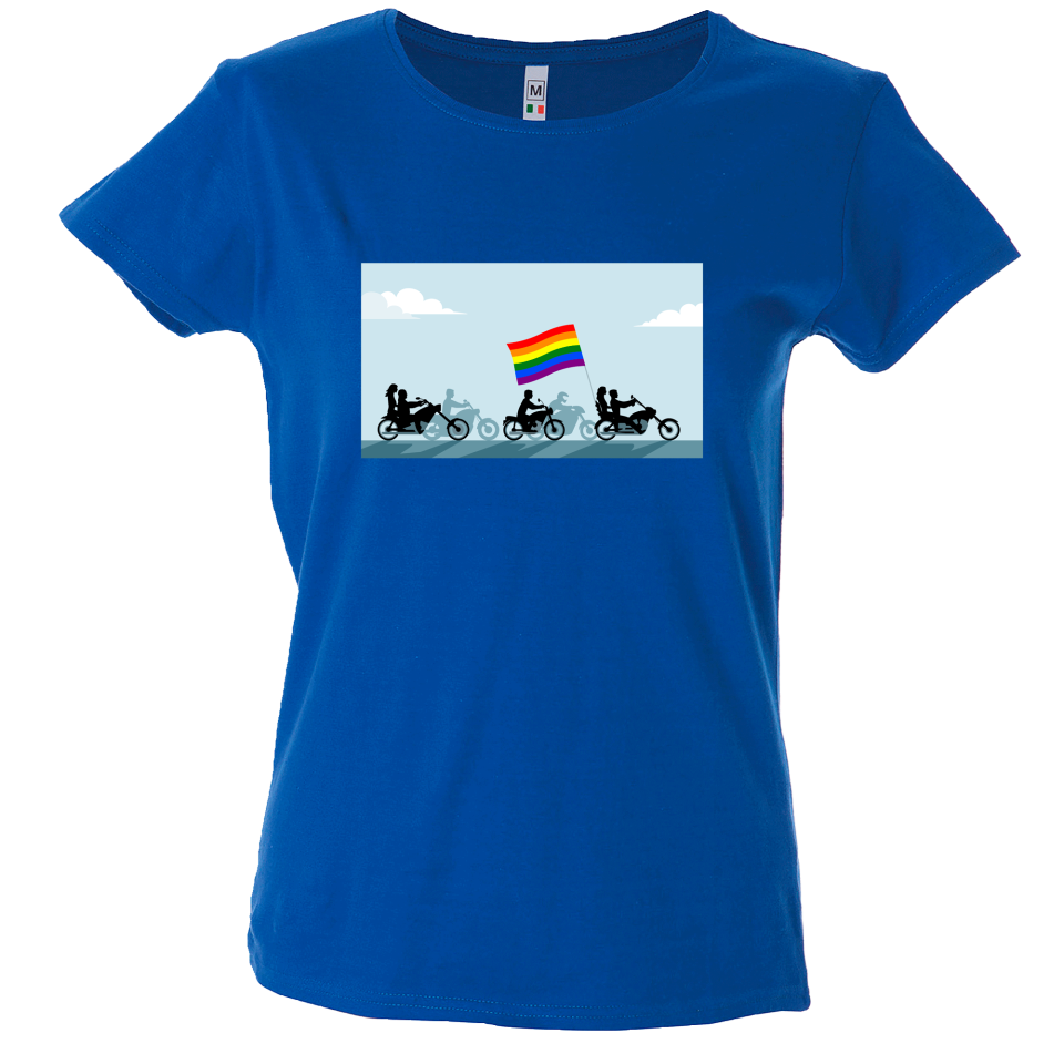 Camiseta mujer desfile motos lgbti