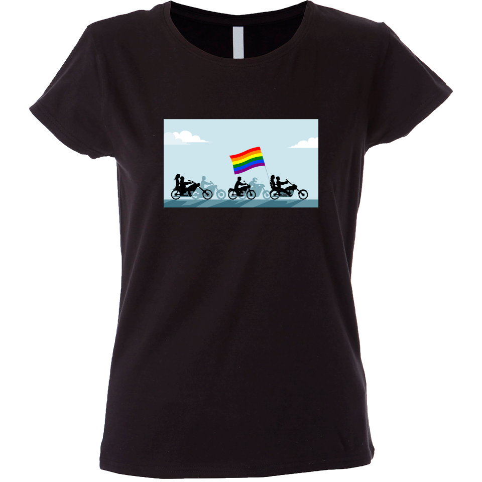 Camiseta mujer desfile motos lgbti