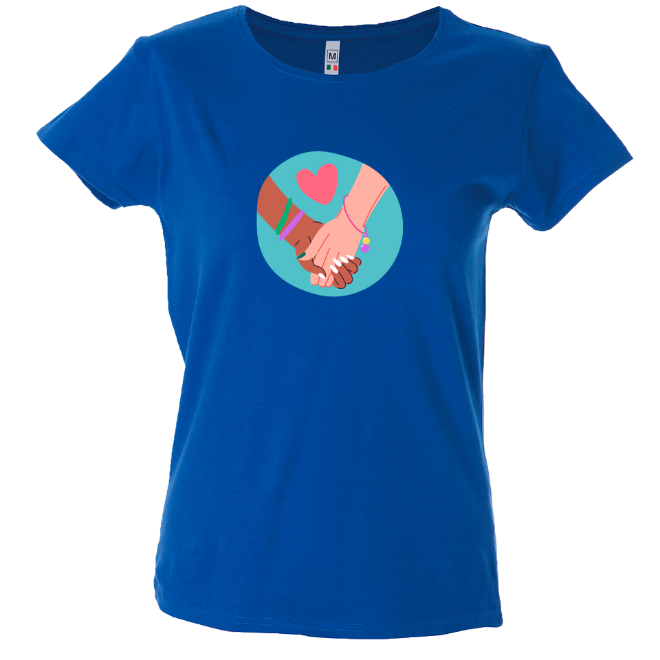 Camiseta mujer manos agarradas