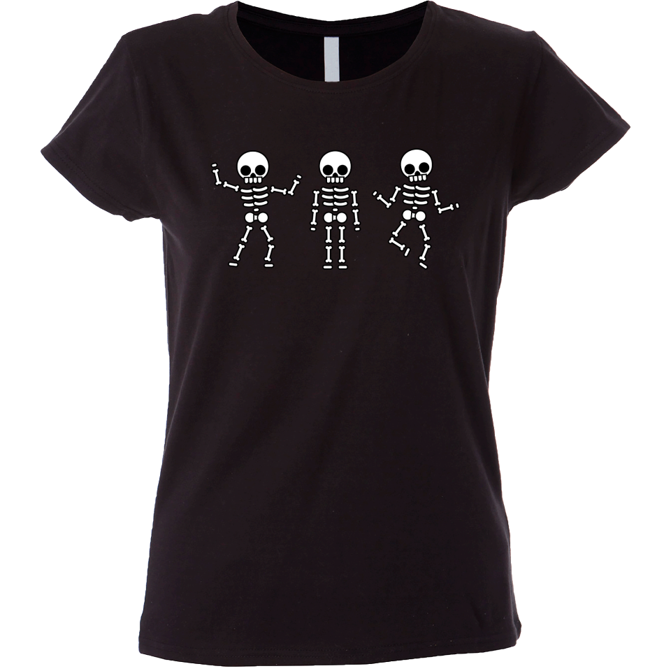 Camiseta mujer esqueletos bailando