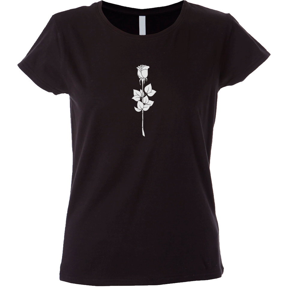 Camiseta mujer flor rosa
